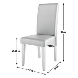 Argos Home Pair of Skirted Dining Chairs - Grey - thumbnail 2