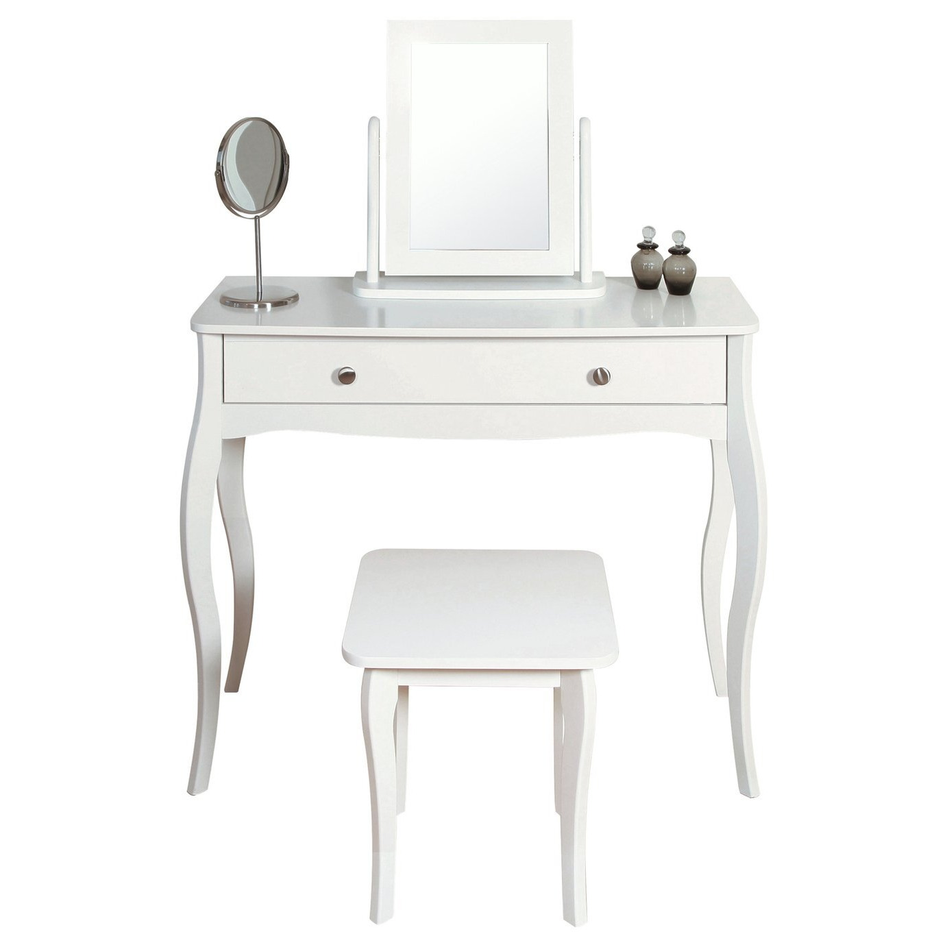 Amelie Dressing Table, Mirror and Stool - White - image 1
