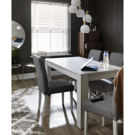 Argos Home Miami Gloss Extending Table & 4 Tweed Chair -Grey - thumbnail 2