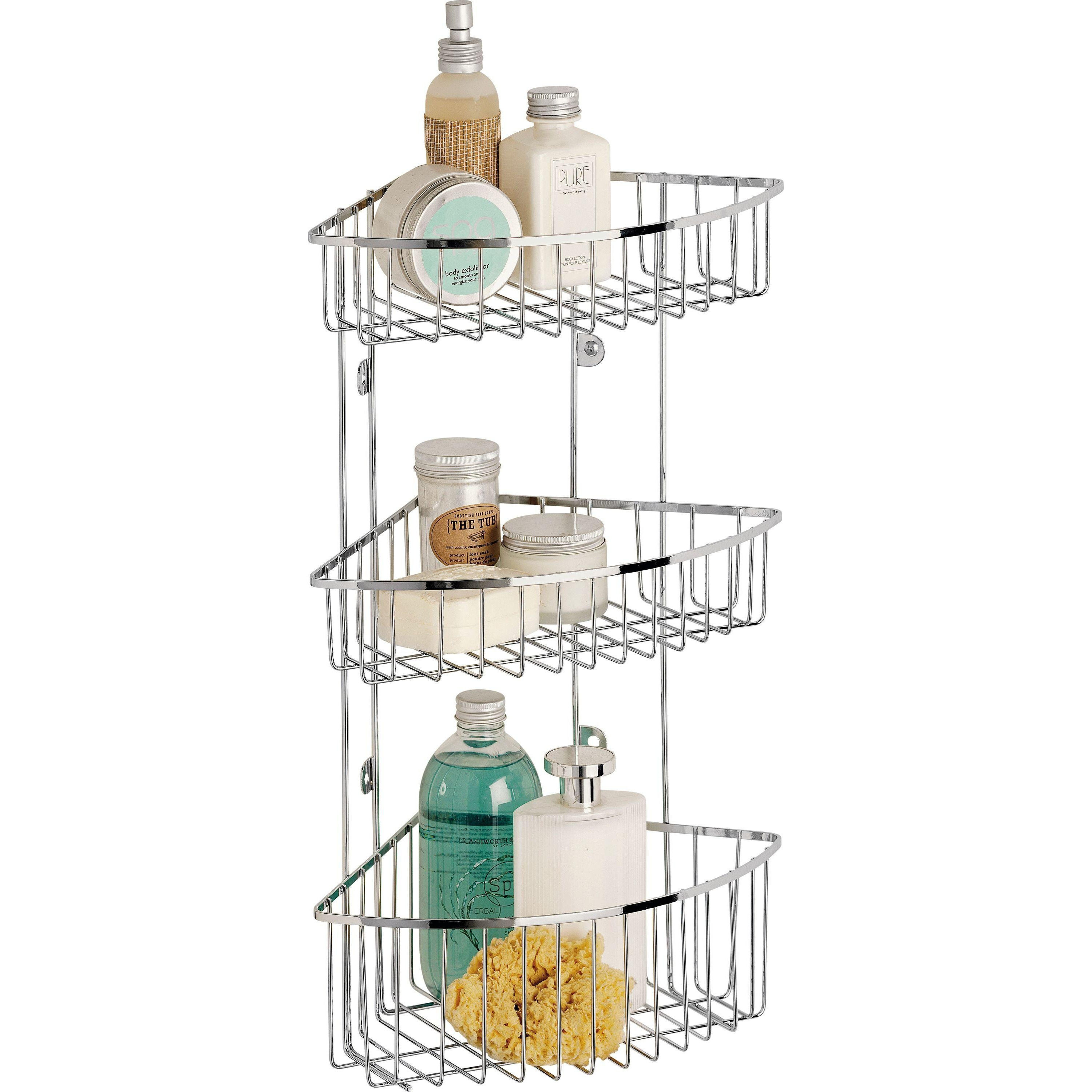 Argos Home 3 Tier Wall Mounted Chrome Shower Caddy - image 1