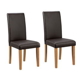 Argos Home Pair of Midback Dining Chairs - Chocolate - thumbnail 1