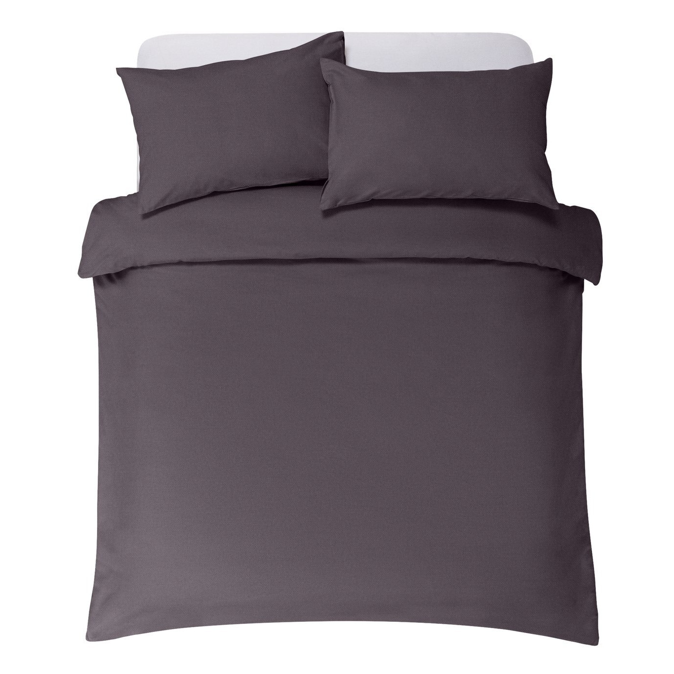 Argos Home Brushed Cotton Plain Charcoal Bedding Set -Double - image 1