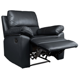 Argos Home Toby Faux Leather Manual Recliner Chair - Black - thumbnail 1