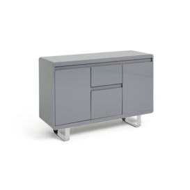 Argos Home Sleigh 3 Door 1 Drawer Sideboard - Grey Gloss