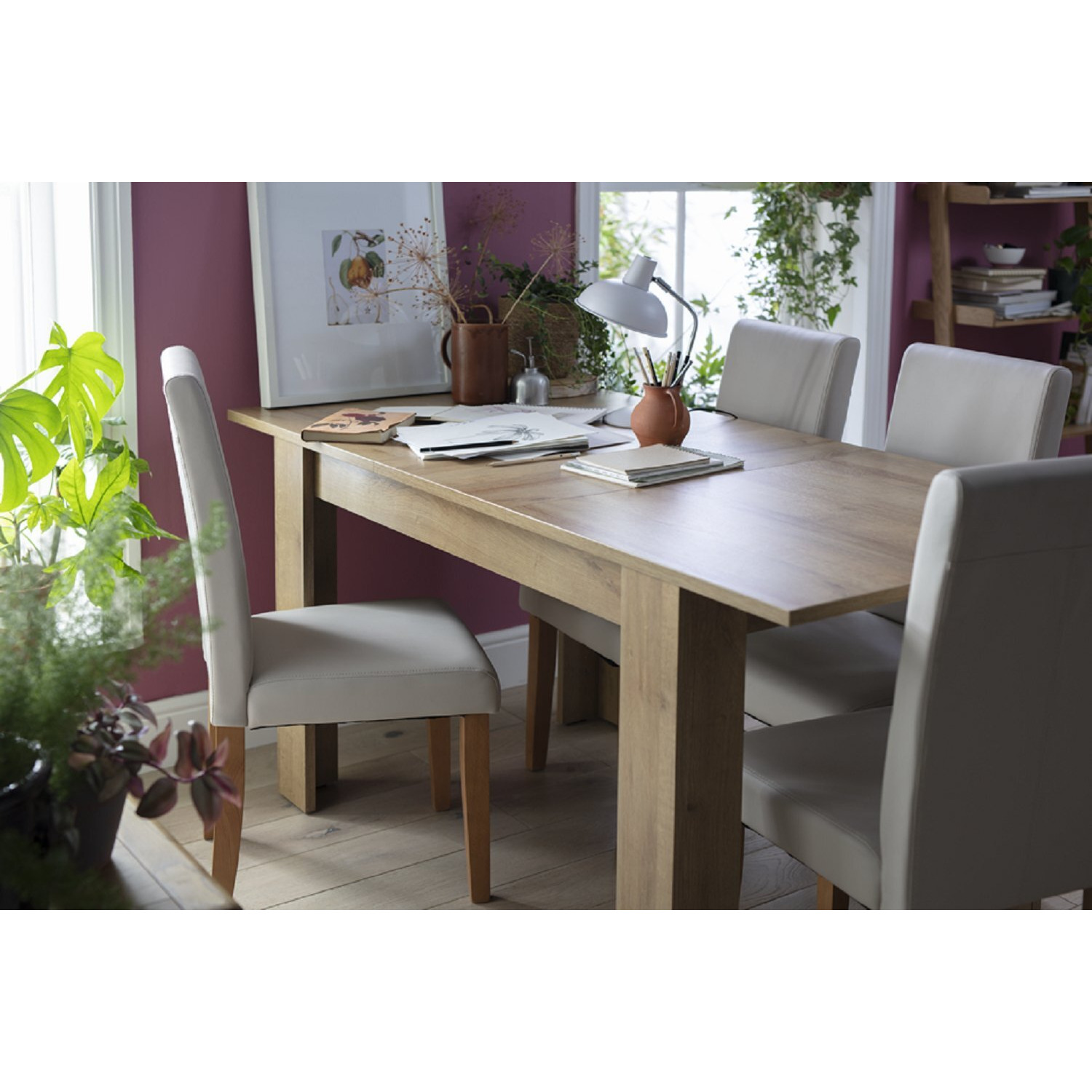 Argos Home Miami Extending Table & 4 Charcoal Chairs - image 1