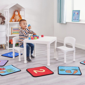 Liberty House Toys Kids Plastic Table & 2 Chairs - White - thumbnail 1