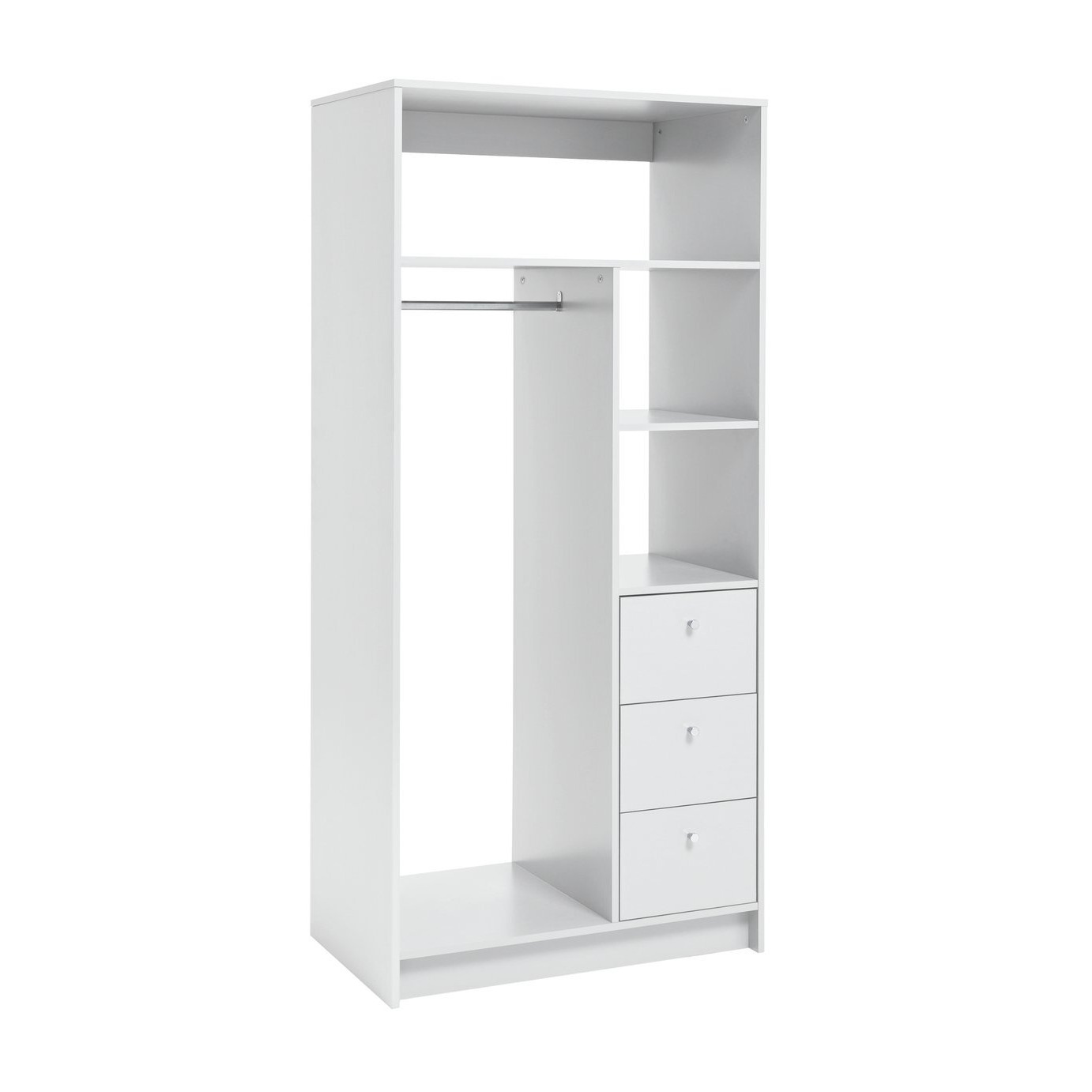Argos Home Malibu 3 Drawers Open Storage Wardrobe - White - image 1