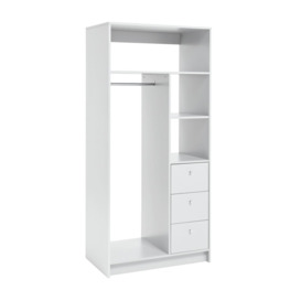 Argos Home Malibu 3 Drawers Open Storage Wardrobe - White - thumbnail 1