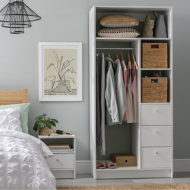 Argos Home Malibu 3 Drawers Open Storage Wardrobe - White - thumbnail 2