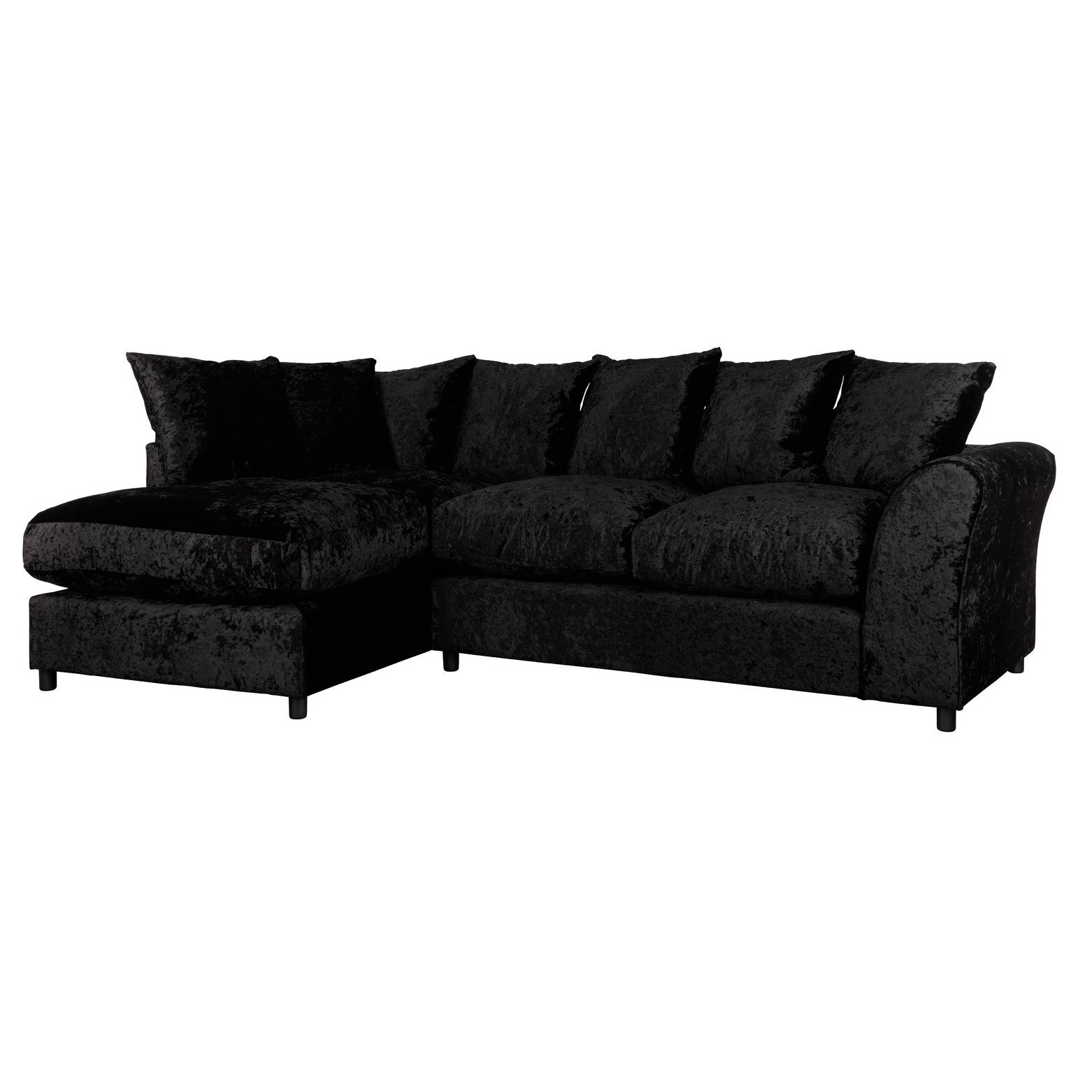 Argos Home Megan Fabric Left Hand Corner Chaise Sofa - Black