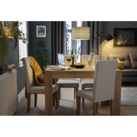 Argos Home Miami Oak Effect Dining Table & 4 Cream Chairs - thumbnail 2