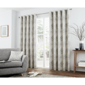 Curtina Elmwood Lined Curtains - 168x137cm - Silver - thumbnail 1