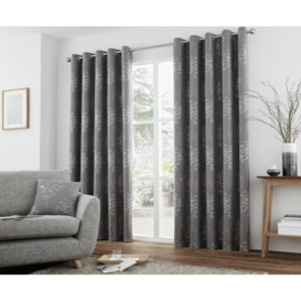 Curtina Elmwood Lined Curtains - 168x229cm - Graphite - thumbnail 1