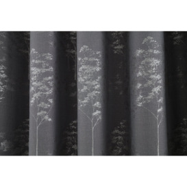 Curtina Elmwood Lined Curtains - 168x229cm - Graphite - thumbnail 2