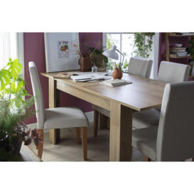 Argos Home Miami Oak Effect Extending Table & 4 Cream Chairs - thumbnail 2
