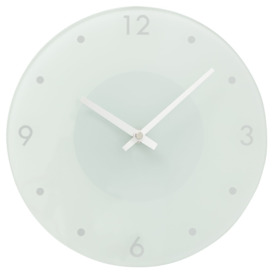 Argos Home Glass Wall Clock - White - thumbnail 1