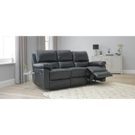 Argos Home Toby Faux Leather 3 Seater Recliner Sofa - Black - thumbnail 2
