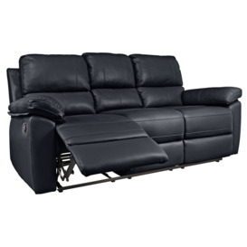 Argos Home Toby Faux Leather 3 Seater Recliner Sofa - Black - thumbnail 1