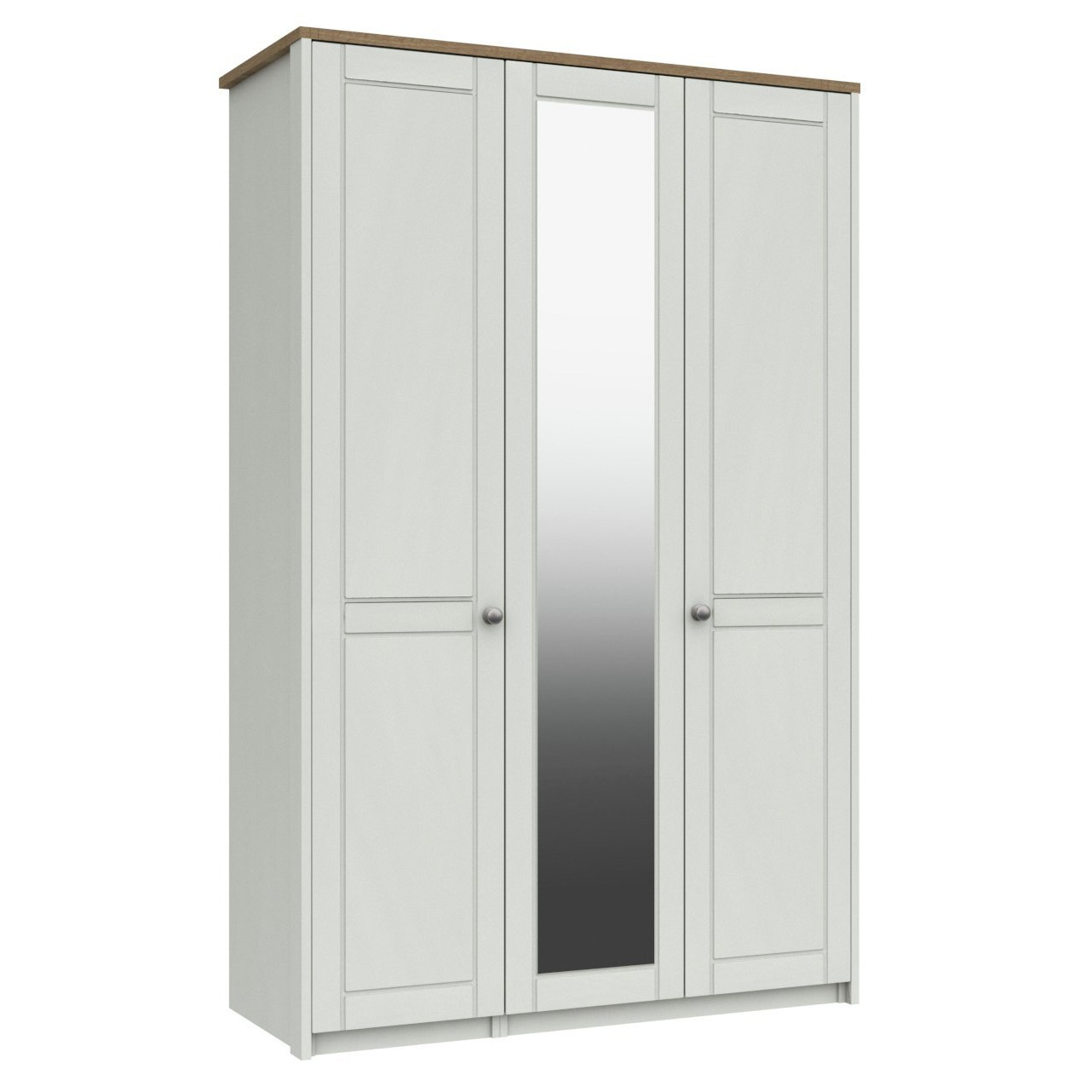 Kielder 3 Door Mirror Wardrobe - White - image 1