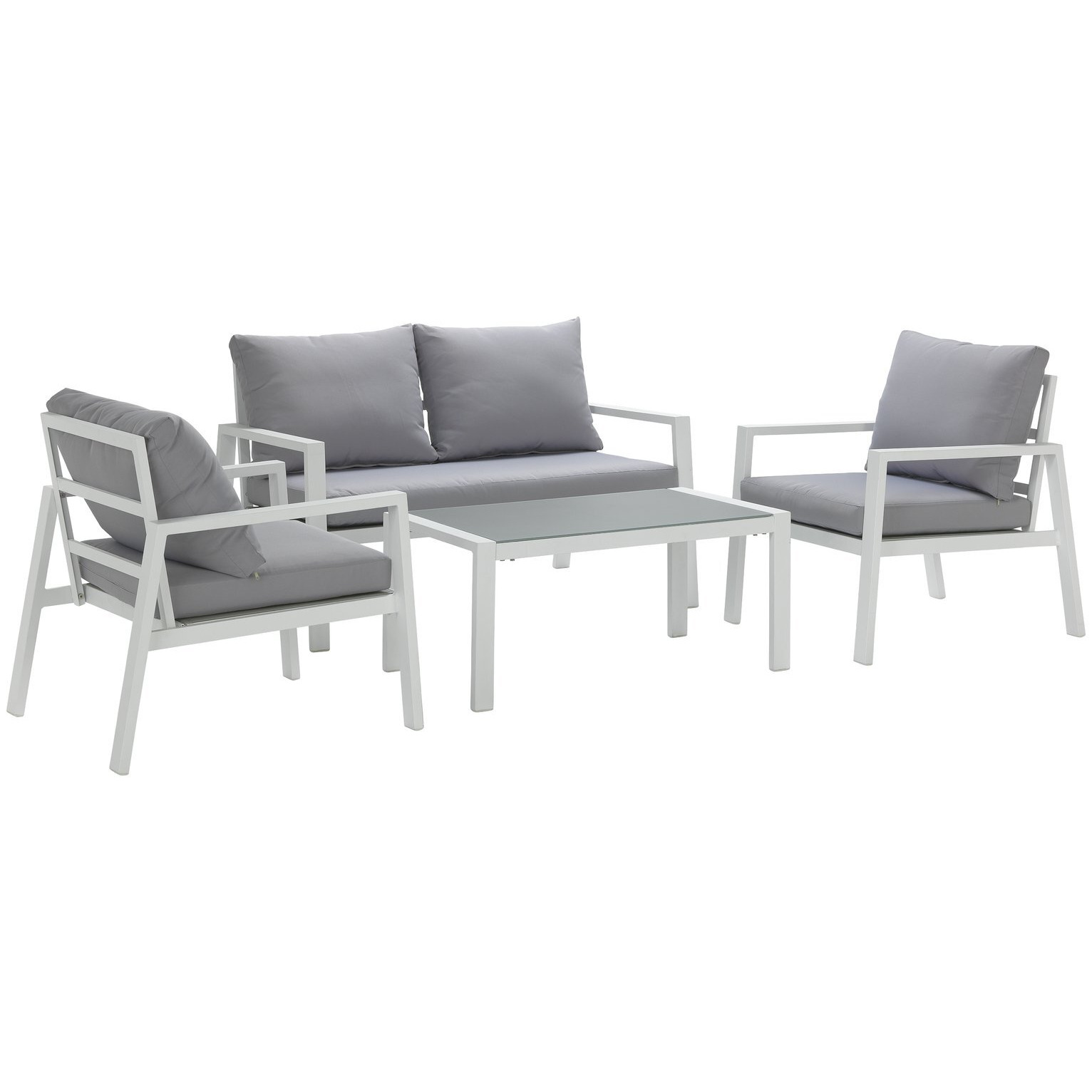 Argos Home Sitges 4 Seater Aluminium Garden Sofa Set - White - image 1