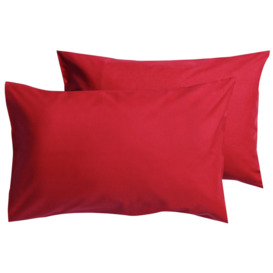 Habitat Easycare Polycotton Standard Pillowcase Pair - Red - thumbnail 2