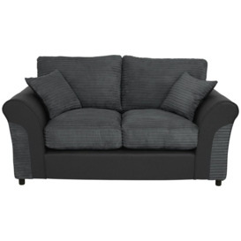 Argos Home Harry Faux Leather 2 Seater Sofa - Charcoal - thumbnail 1