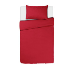 Habitat Easycare Plain Red Bedding Set - Single