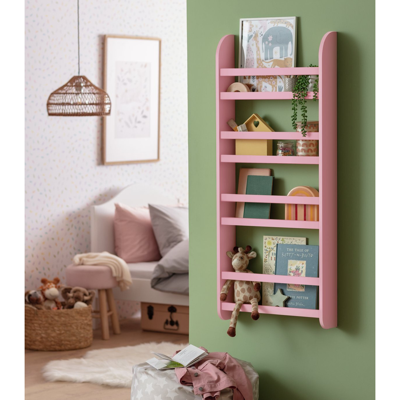 Habitat Kids Scandinavia Wall Mounted Bookcase - Pink