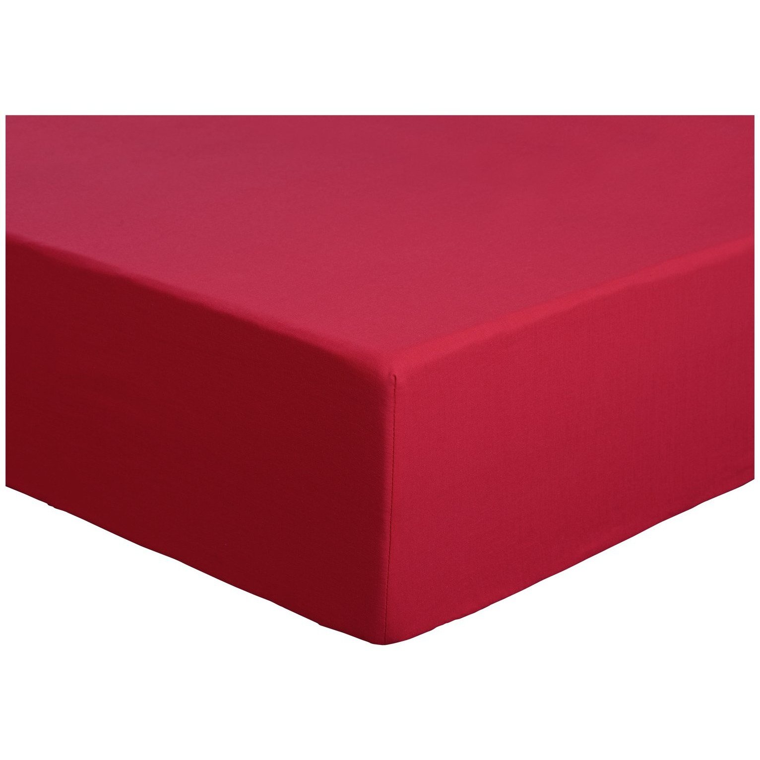 Habitat Easycare Plain Red Fitted Sheet - Single - image 1