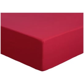Habitat Easycare Plain Red Fitted Sheet - Single - thumbnail 1