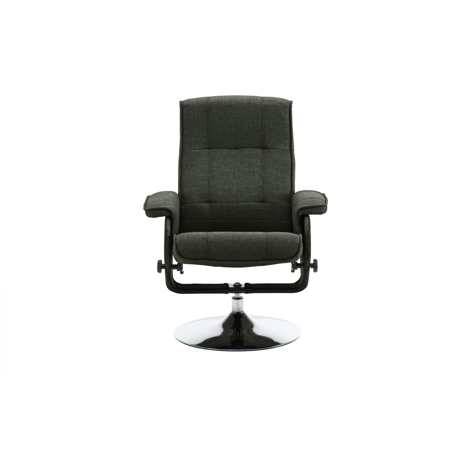 Argos Home Rowan Fabric Swivel Chair with Footstool-Charcoal - image 1