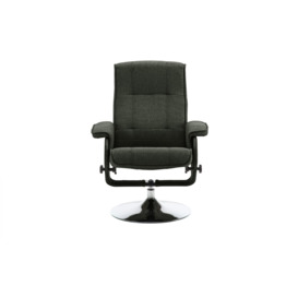 Argos Home Rowan Fabric Swivel Chair with Footstool-Charcoal - thumbnail 1