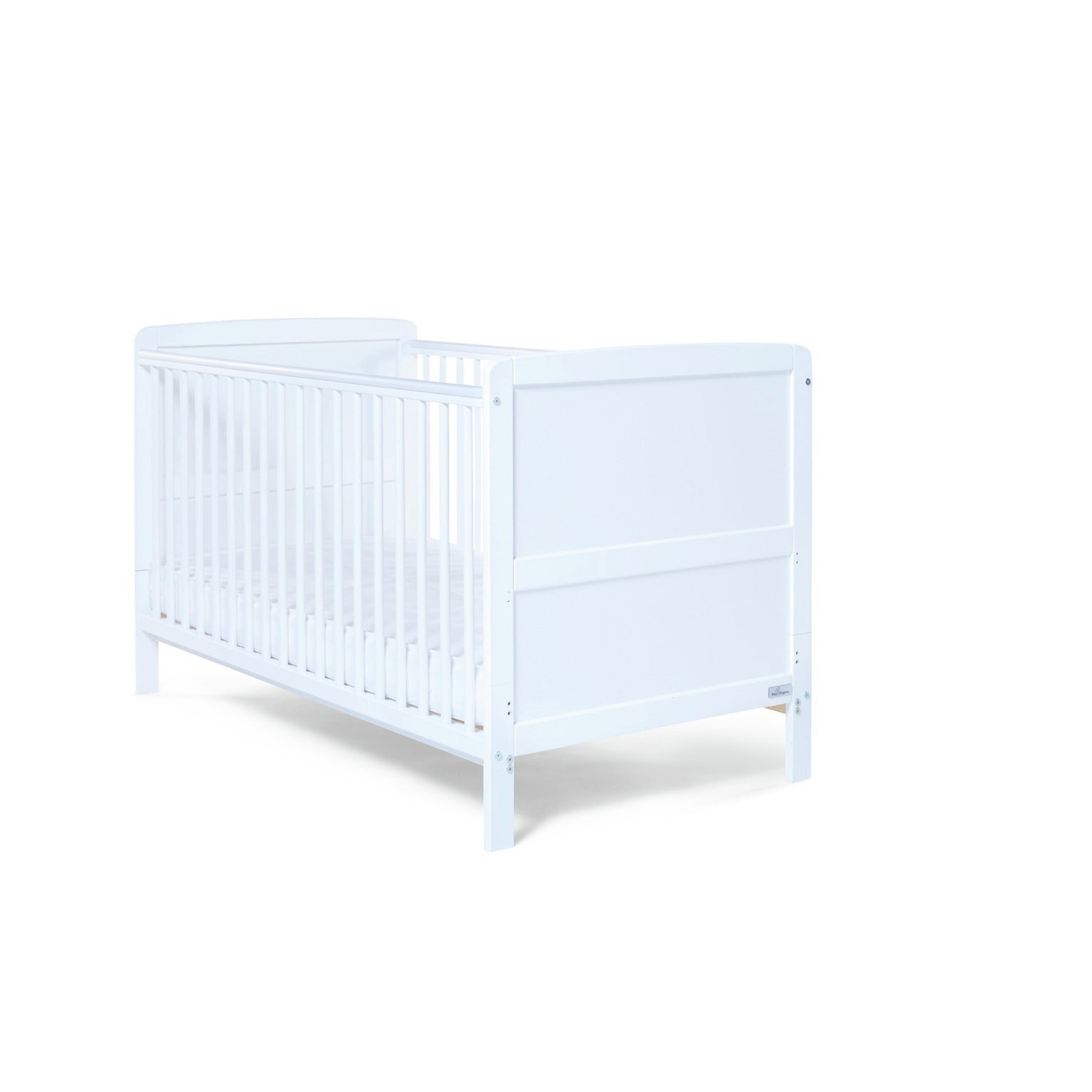 Baby Elegance Travis Baby Cot Bed with Mattress - White - image 1