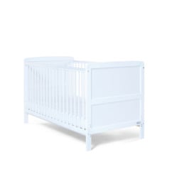 Baby Elegance Travis Baby Cot Bed with Mattress - White - thumbnail 1