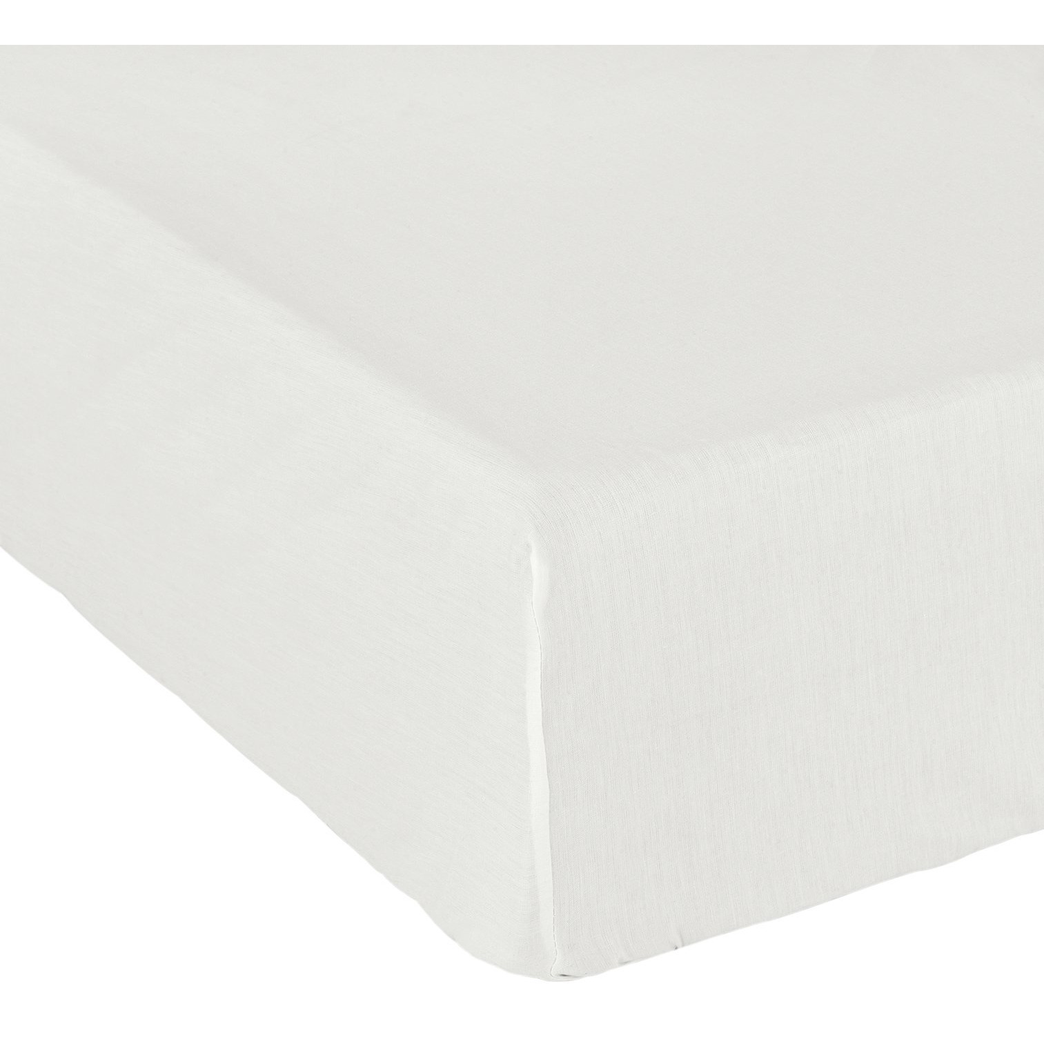 Habitat Cotton Rich 180 TC Plain Cream Fitted Sheet - Single - image 1