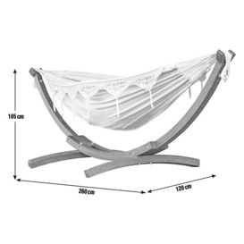 Vivere Hammock with Wooden Stand - Cream - thumbnail 2