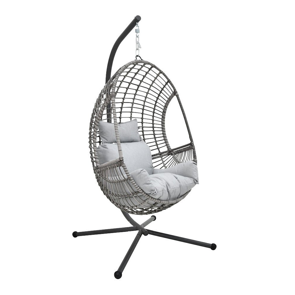 Argos Home Jaye Rattan Effect Hanging Egg Chair - Grey - image 1