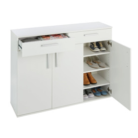Argos Home Venetia Large 3 Door 2 Drawer Shoe Cabinet -White - thumbnail 1