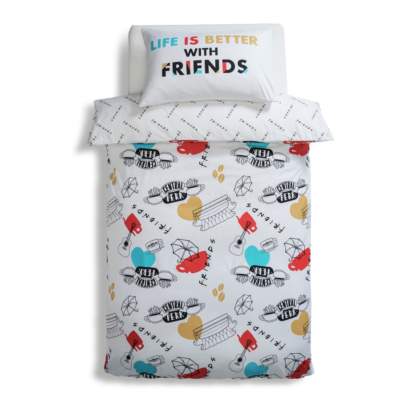 Friends Kids White Bedding Set - Single