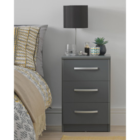 Argos Home Hallingford 3 Drawer Bedside Table - Grey - thumbnail 2