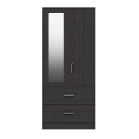 Ashdown 2 Door 2 Drawer Mirror Wardrobe - Dark Grey - thumbnail 2