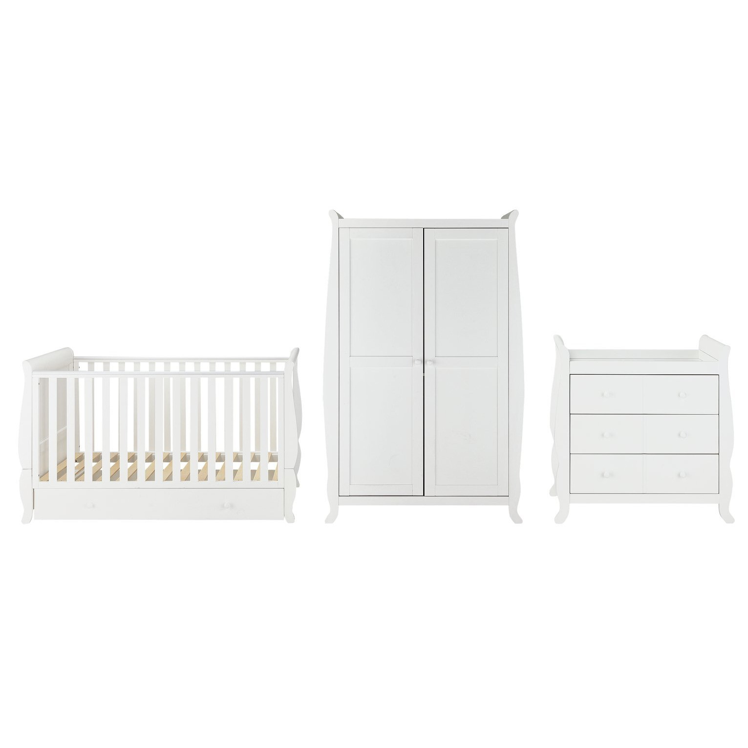 Cuggl Westbury 3 Piece White Nursery Furniture Set