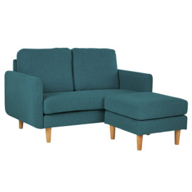 Habitat Remi Fabric 2 Seater Chaise Sofa in a box - Teal - thumbnail 1