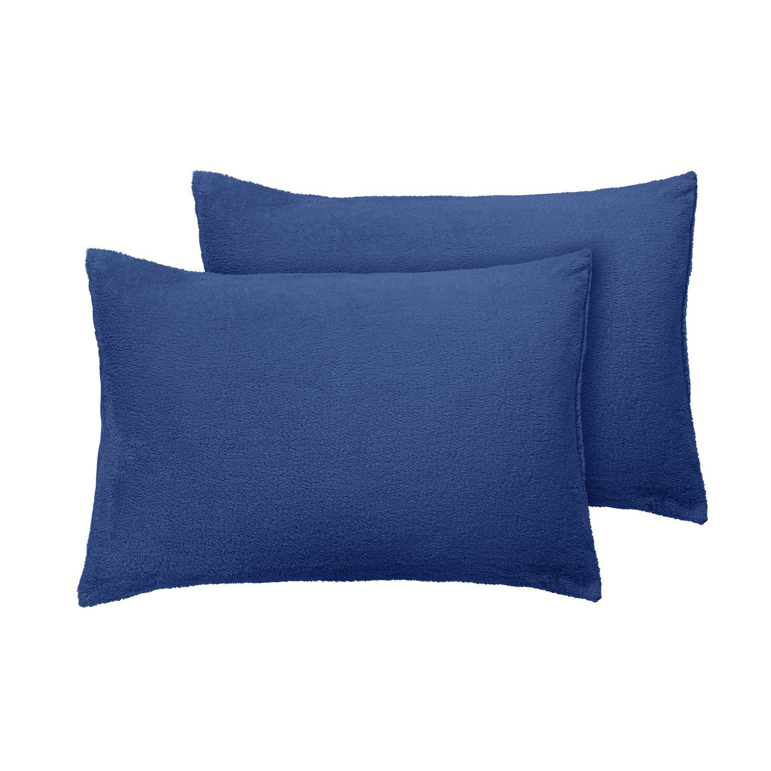 Argos Home Fleece Pillowcase Pair - Navy - image 1
