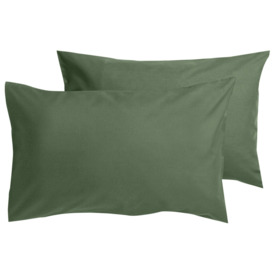 Habitat Polycotton Standard Pillowcase Pair - Khaki - thumbnail 2
