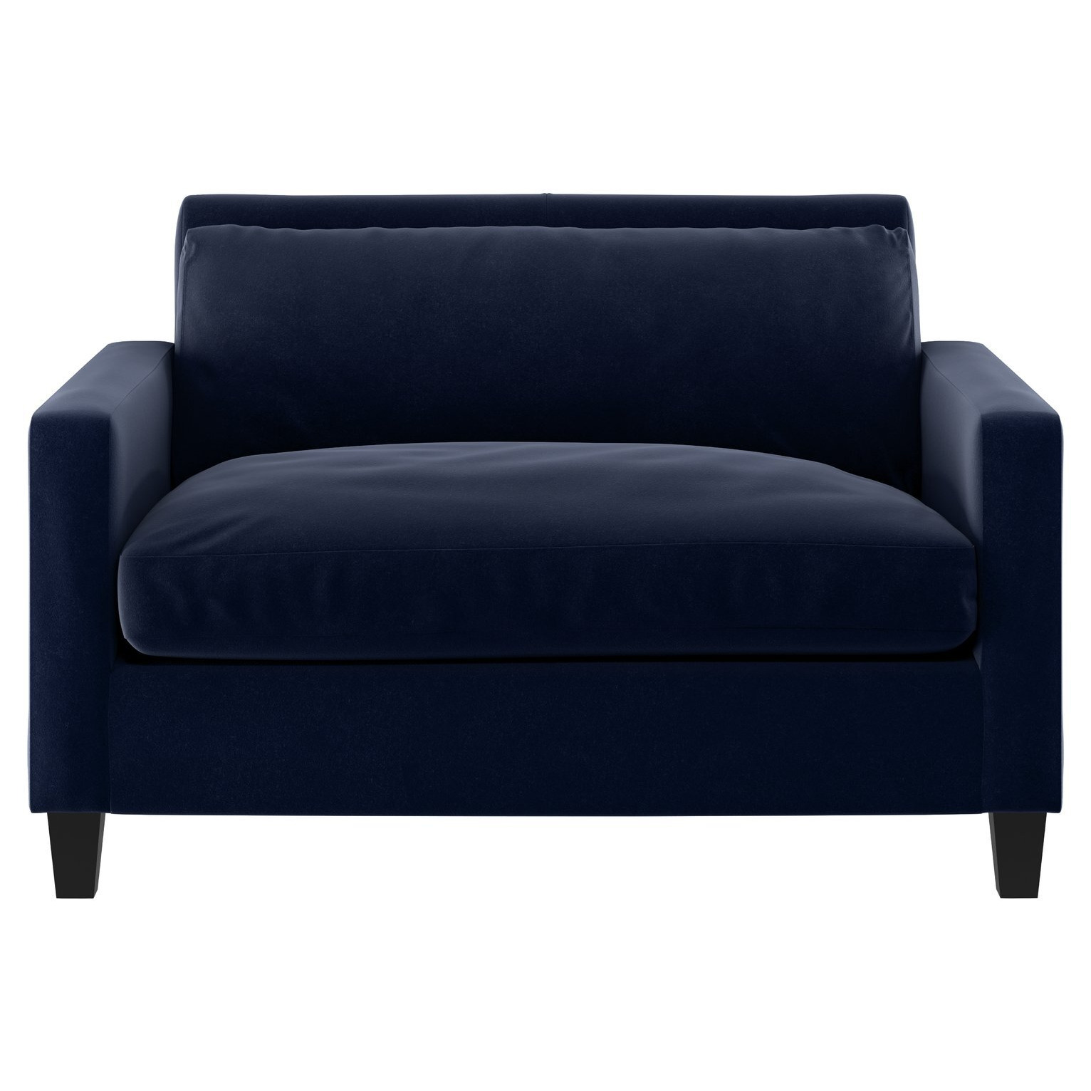 Habitat Chester Velvet Cuddle Chair - Dark Feet - Navy