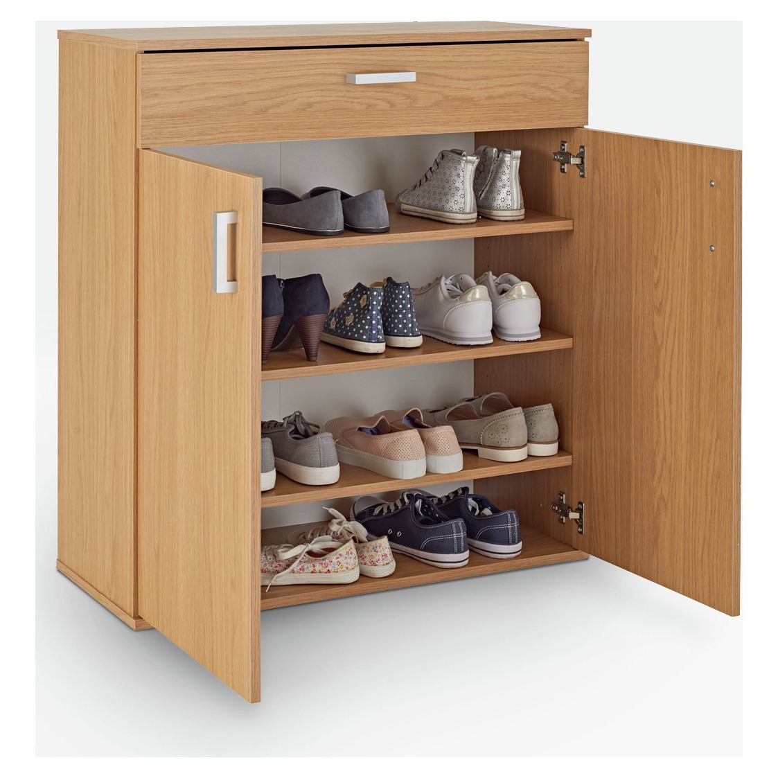 Argos Home Venetia Shoe Storage Cabinet - Oak Effect - image 1