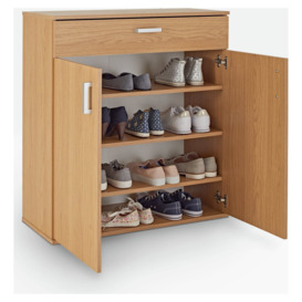 Argos Home Venetia Shoe Storage Cabinet - Oak Effect - thumbnail 1