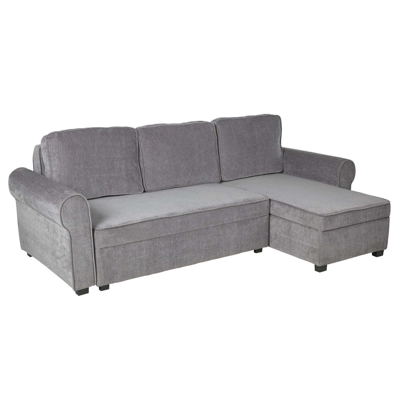 Argos Home Addie Fabric Corner Sofa Bed - Grey - image 1
