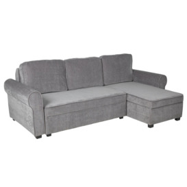 Argos Home Addie Fabric Corner Sofa Bed - Grey - thumbnail 1